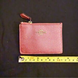 EUC Coach Metallic Pink Crossgrain Mini Skinny Id Case